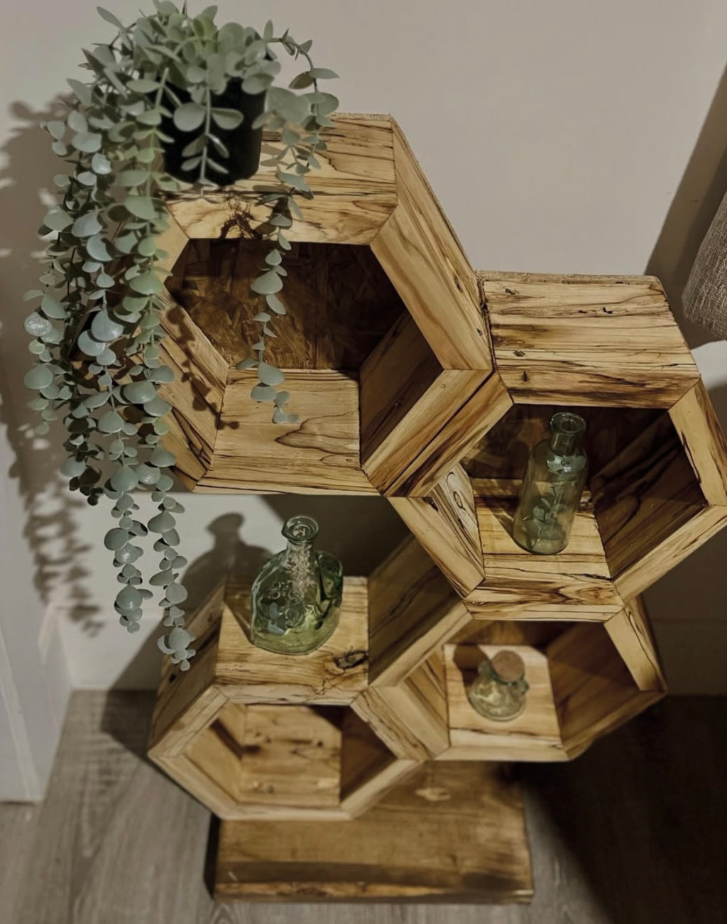 Rustic Hexagon Standing Shelf