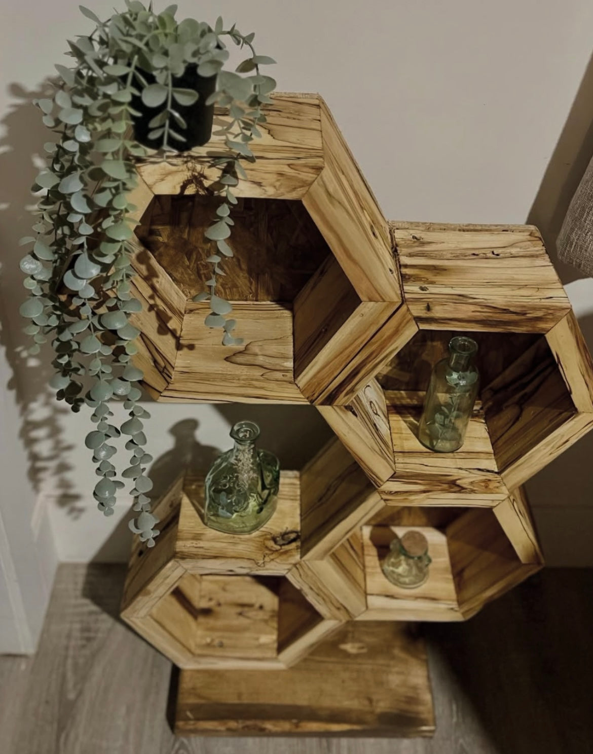 Rustic Hexagon Standing Shelf