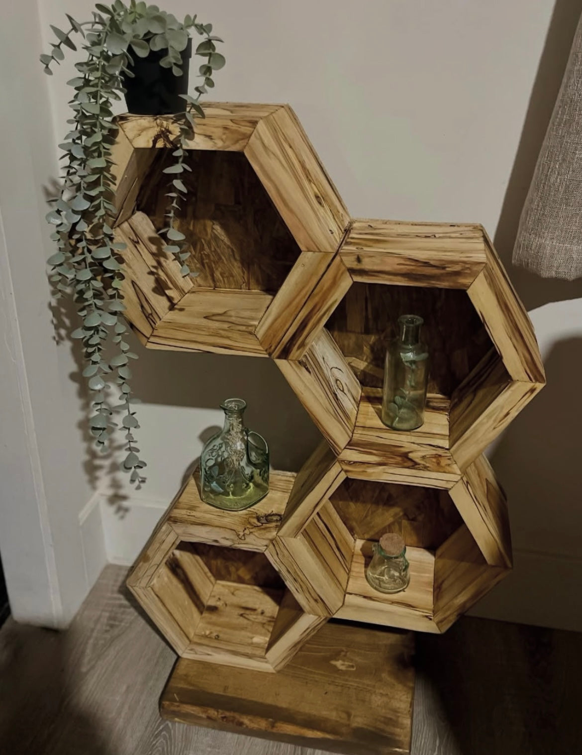 Rustic Hexagon Standing Shelf