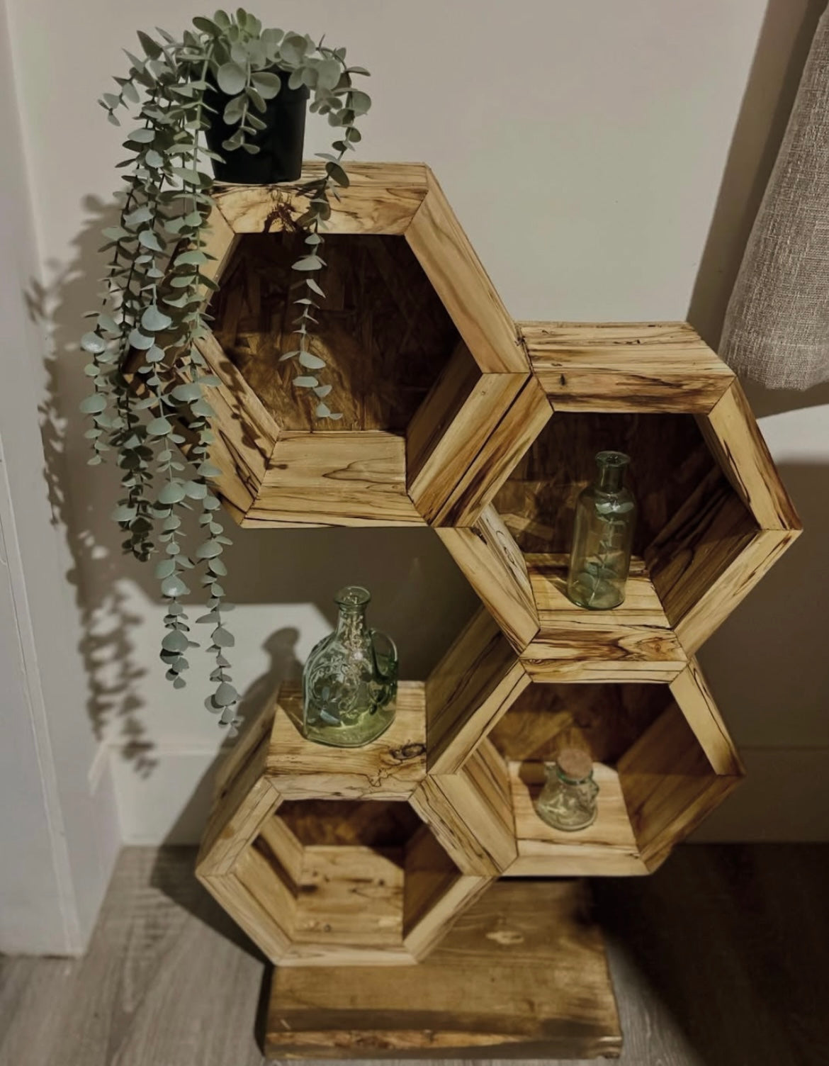 Rustic Hexagon Standing Shelf